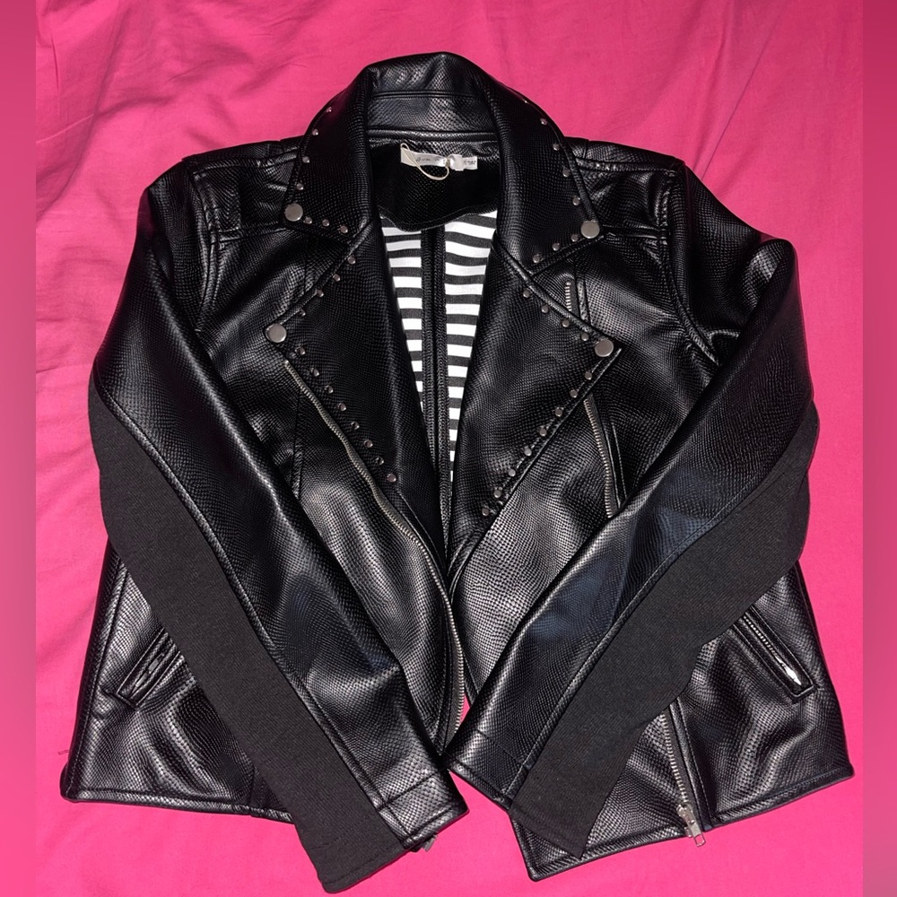 Black leather jacket